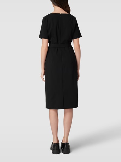 comma Knielanges Kleid mit Bindegürtel Black 5