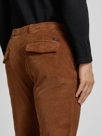 Strellson Slim fit corduroy broek met hanger Hazelnoot - 3