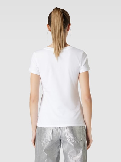 Calvin Klein Jeans T-shirt o kroju slim fit z cekinowym obszyciem model ‘SEQUIN’ Biały 5
