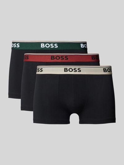 BOSS Trunks mit Label-Bund Modell 'Power' im 3er-Pack Black 1