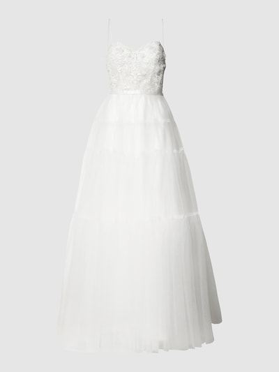 Unique Brautkleid mit floraler Stickerei Weiss 2