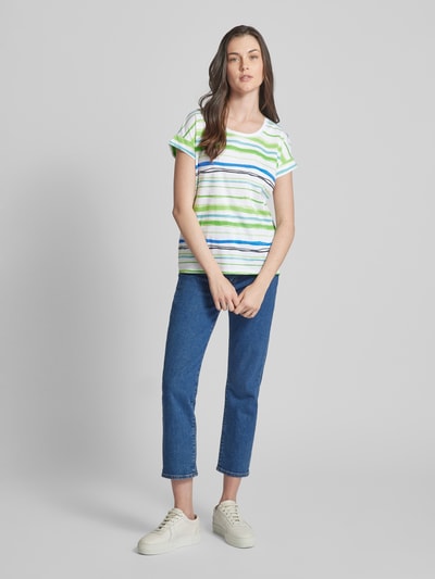 Esprit T-shirt met streepmotief Offwhite - 1