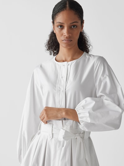 Devotion Hemdblusenkleid mit Kellerfalten Weiß 6