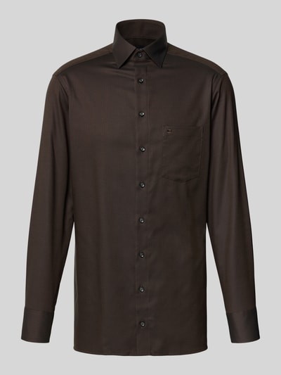 OLYMP Modern Fit Business-Hemd mit Kentkragen Dunkelbraun 2