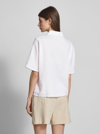 MANGO Boxy Fit Bluse aus Leinen-Baumwoll-Mix mit 1/2-Arm Modell 'PAI' Weiss 5