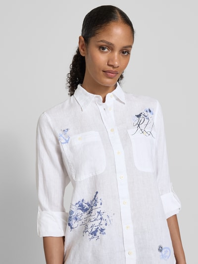 Lauren Ralph Lauren Overhemdblouse met knoopsluiting, model 'RIMNAN' Wit - 3