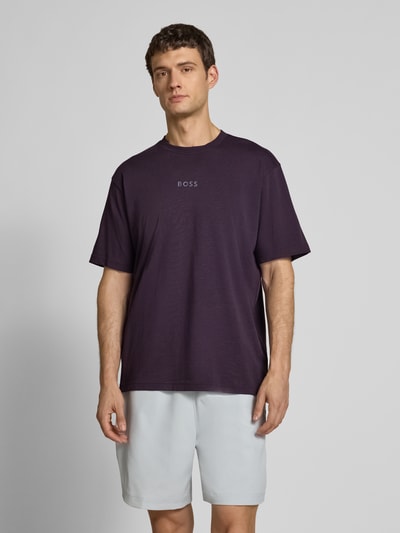 BOSS Green Regular fit T-shirt van puur katoen Helder paars - 4