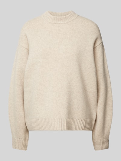 Jake*s Casual Gebreide pullover met ribboorden Ecru gemêleerd - 1