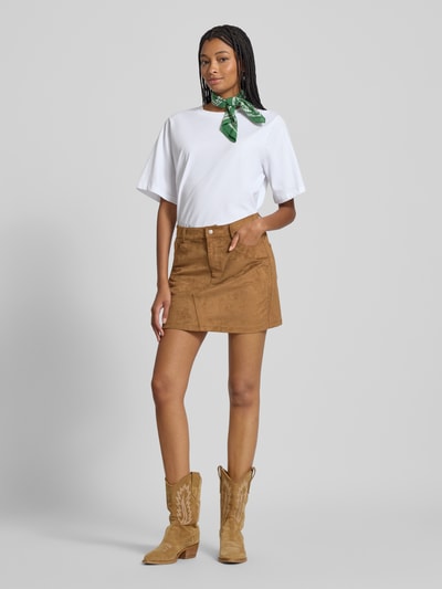 Only Eng anliegender Mini-Rock in Wildleder-Optik Modell 'TULIP' Sand 1