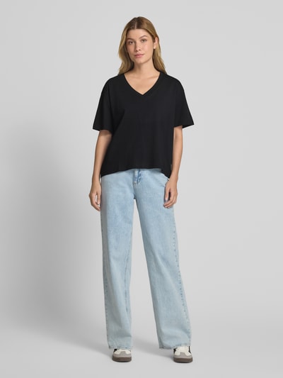 Tom Tailor Denim Boxy Fit T-Shirt aus reiner Baumwolle Black 1