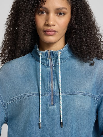 Marc Cain Jeansshirt met opstaande kraag en ritssluiting Lichtblauw gemêleerd - 3