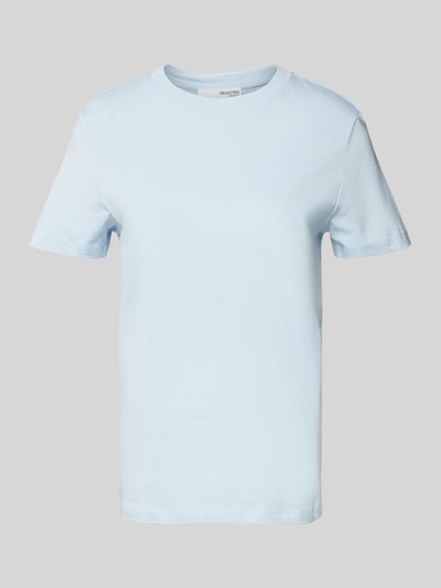 Selected Femme T-Shirt mit geripptem Rundhalsausschnitt Hellblau 2