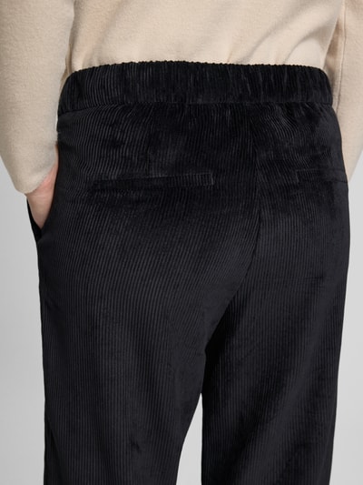 MAC Flared corduroy broek met paspelzakken aan de achterkant, model 'CHIARA' Zwart - 3