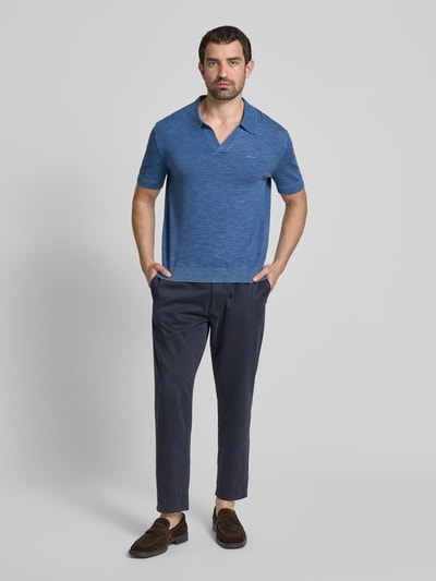 Gant Regular fit poloshirt met labelstitching Koningsblauw - 1