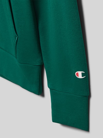 CHAMPION Hoodie met labelstitching en kangoeroezak Donkergroen - 2
