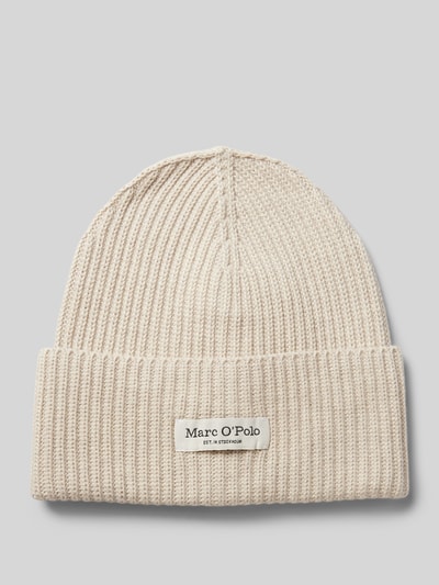 Marc O'Polo Beanie aus reiner Baumwolle mit breitem Umschlag Offwhite 1