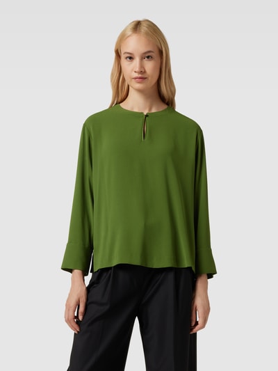 Marc Cain Blouseshirt in effen design met druppelvormige hals Groen - 4