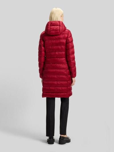 HUGO Regular fit gewatteerde lange jas met capuchon  Rood - 5