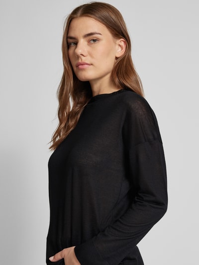 Stefanel Strickshirt in semitransparentem Design Black 3