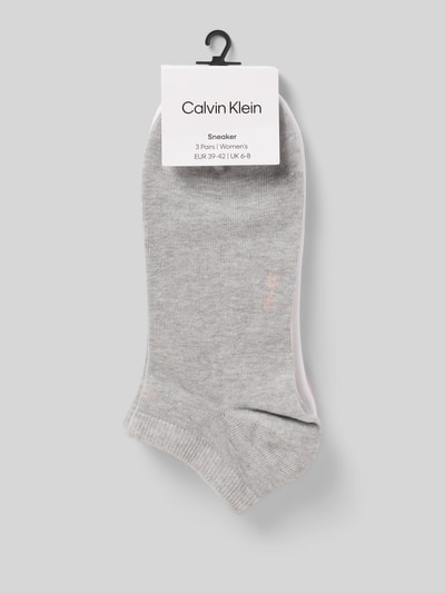 CK Calvin Klein Sneakersokken met labeldetail in een set van 3 paar Lichtroze - 3
