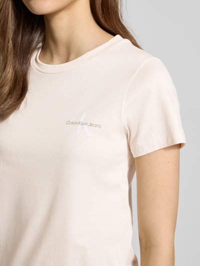 Calvin Klein Jeans T-shirt met labelprint in een set van 2 stuks Lichtroze - 3