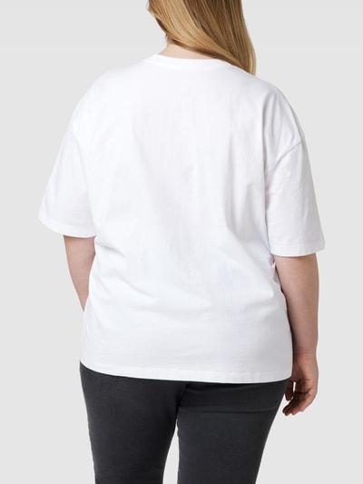 CK Jeans Plus T-shirt PLUS SIZE z wyhaftowanym logo Biały 5