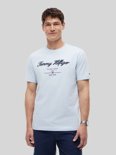 Tommy Hilfiger regular fit T-shirt van puur katoen Lichtblauw - 4