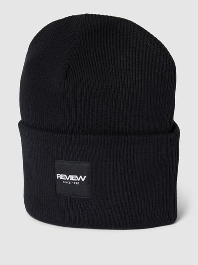 REVIEW Beanie mit Label-Patch Black 1