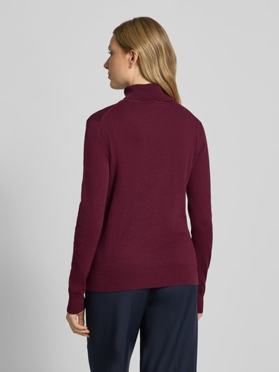 Tom Tailor Regular fit turtleneck van een mix van katoen en viscose Bordeaux - 5
