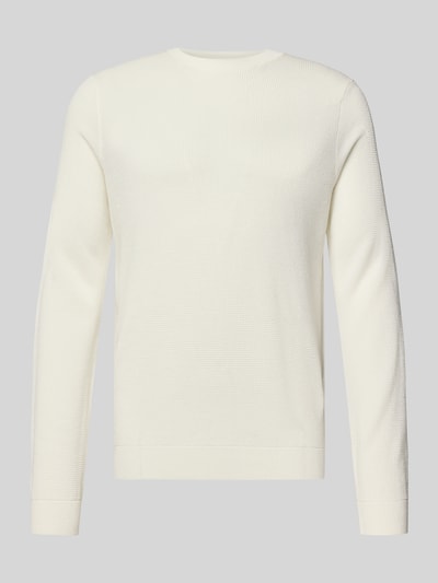 Productfoto, T-Shirt met Motiv-Print van Antony Morato in effen crème, pure katoen, regular fit, geribbelde ronde hals, herenmode