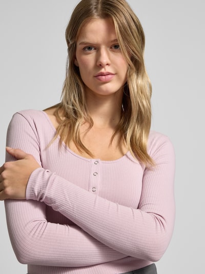 Pieces Slim fit shirt met lange mouwen en katoen, model 'KITTEN' Roze - 3