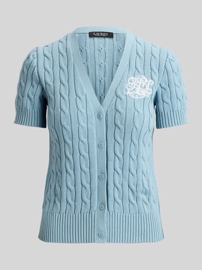 Lauren Ralph Lauren kardigan rozpinany w kroju regular fit z krótkim rękawem z czystej bawełny Jasnoniebieski 2