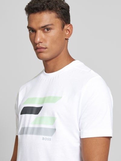 BOSS Green T-Shirt mit Motiv-Print Weiss 3