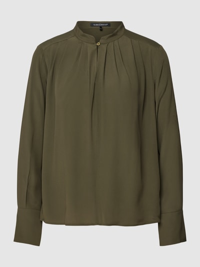 Luisa Cerano Bluse mit Schlüsselloch-Ausschnitt Khaki 2