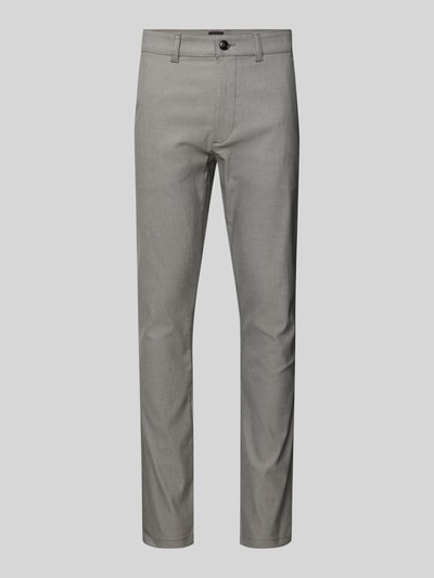 BOSS Orange Chinosy o kroju slim fit z mieszanki bawełny, lnu i wiskozy z dodatkiem wiskozy Średnioszary 2