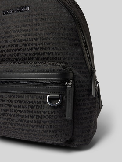 Emporio Armani Rucksack mit Label-Print Anthrazit 2