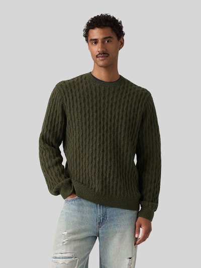 Levi's® Relaxed fit trui van katoenmix met wol Donkerbruin - 4