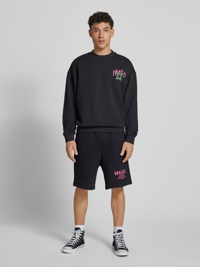 Hugo Blue Sweatshirt mit Label-Print Modell 'Nigotil' Black 1