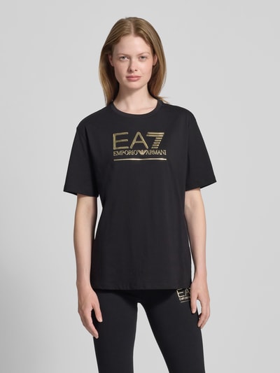 EA7 Emporio Armani T-shirt met labeldetail Zwart - 4
