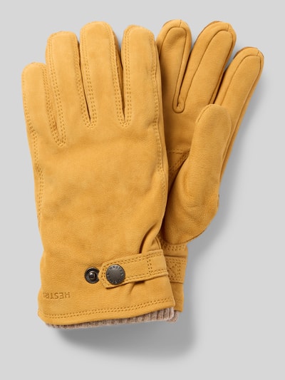 Hestra Handschuhe mit Label-Detail Modell 'Bergvik' GELB 1