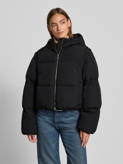 BOSS Orange Regular fit gewatteerd jack met afneembare sjaal en mouwen, model 'POLALA Zwart - 4