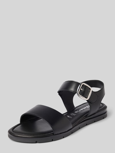 Tamaris Sandalette aus Leder mit Klettverschluss Black 1