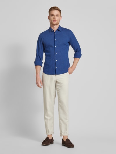 JOOP! Slim Fit Business-Hemd in unifarbenem Design Bleu 1