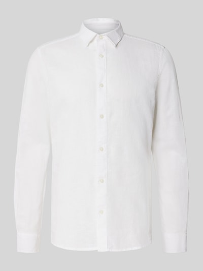 Only & Sons Slim Fit Freizeithemd aus Leinen-Baumwoll-Mix Modell 'CAIDEN' Weiss 2
