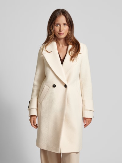 Milo Coats Lange jas met reverskraag, model 'Caro' Offwhite - 4