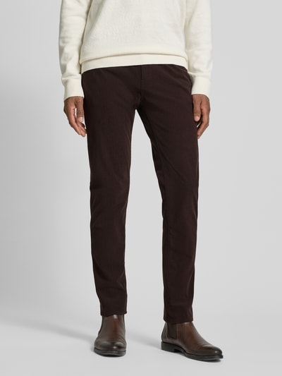 BOSS Straight Leg Cordhose mit Gürtelschlaufen Modell 'DELAWARE' Dunkelbraun 4