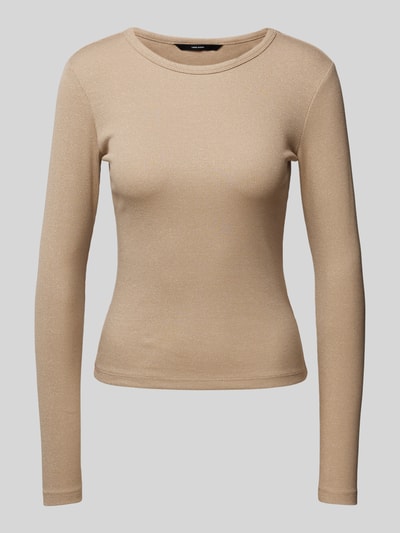 Vero Moda Regular fit shirt met lange mouwen van katoenmix met effectgaren, model 'CHLOE' Zilver gemêleerd - 2