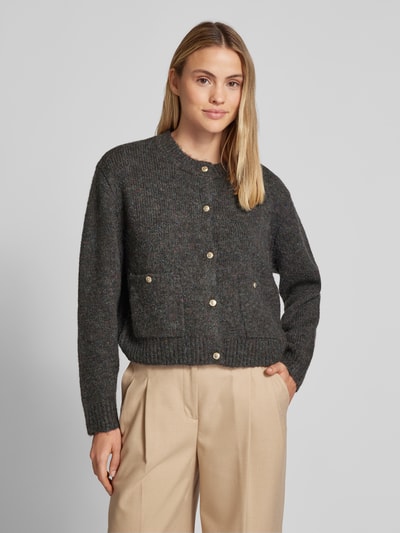 Vero Moda Strickjacke mit überschnittenen Schultern Modell 'CONTIGO' Anthrazit Melange 4