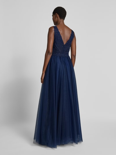 Mascara Abendkleid mit V-Ausschnitt Dunkelblau 5