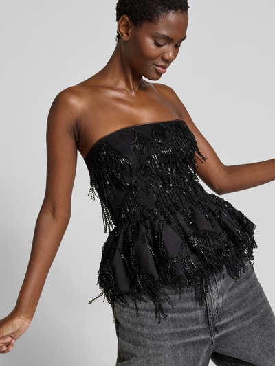ROTATE Bandeau-Top mit Zierbesatz Black 3